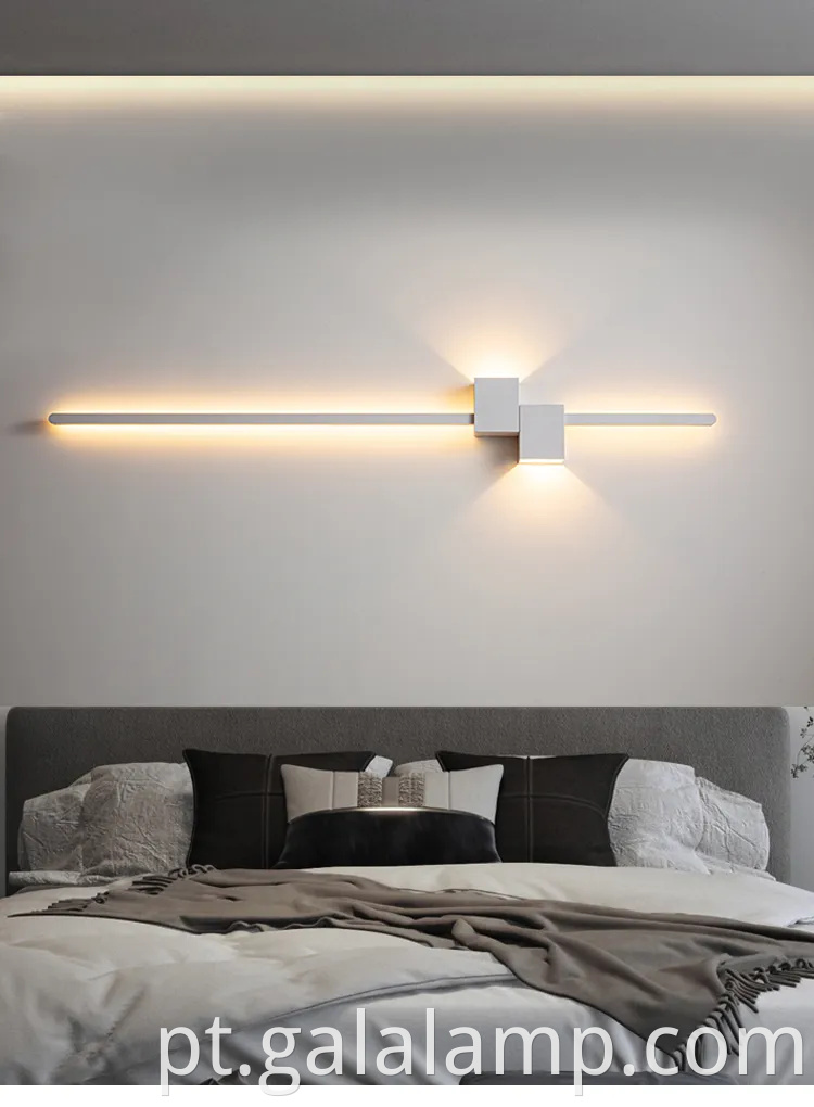 Lâmpada de parede de tira minimalista, lâmpada de parede de fundo, lâmpada de corredor nórdico